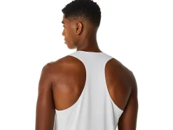 Clearance ASICS MEN CJ-LINE LIGHT SINGLET Glacier Grey/Electric Red