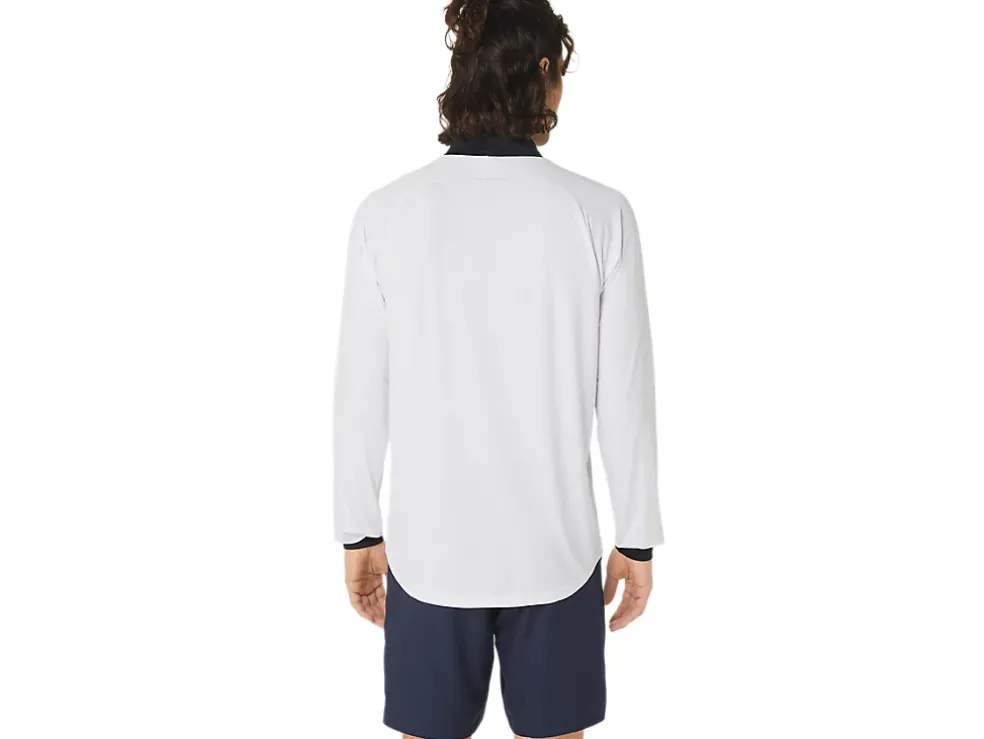 Online ASICS MEN COURT LONG SLEEVE 1/2 ZIP TOP Brilliant White