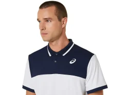 Cheap ASICS MEN COURT POLO SHIRT Brilliant White/Midnight