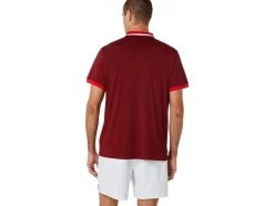 New ASICS MEN COURT POLO SHIRT Beet Juice/Classic Red