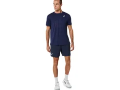 Outlet ASICS MEN COURT STRIPE SHORT SLEEVE TOP Midnight