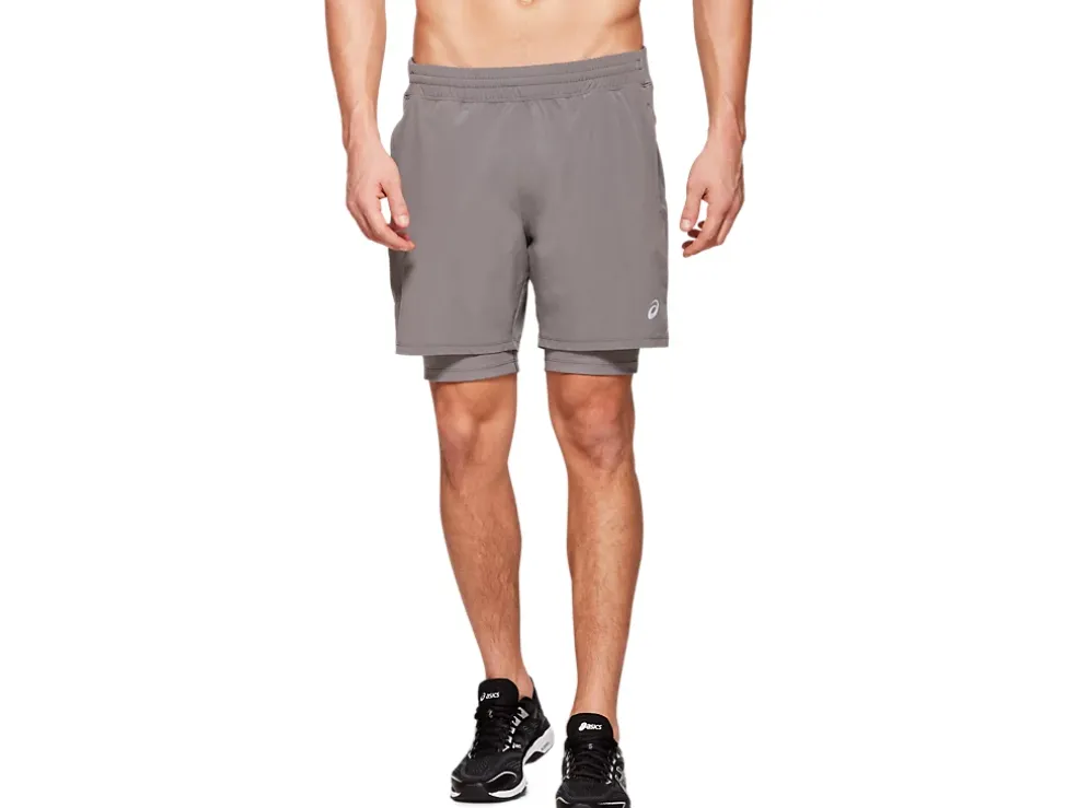 Clearance ASICS MEN FIETRO 7IN 2 N 1 SHORT Carbon