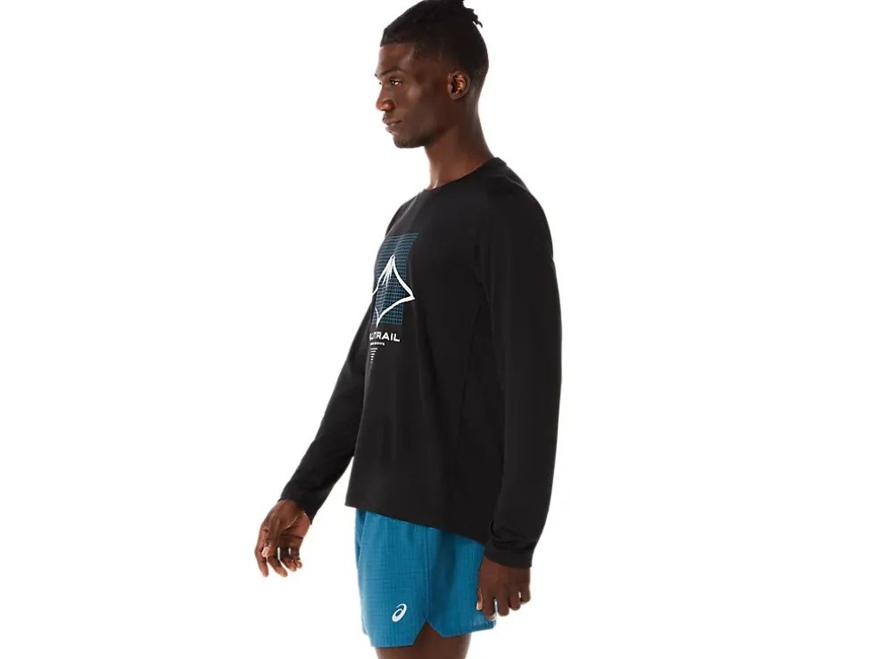 Outlet ASICS MEN FUJITRAIL LOGO LONG SLEEVE TOP Performance Black