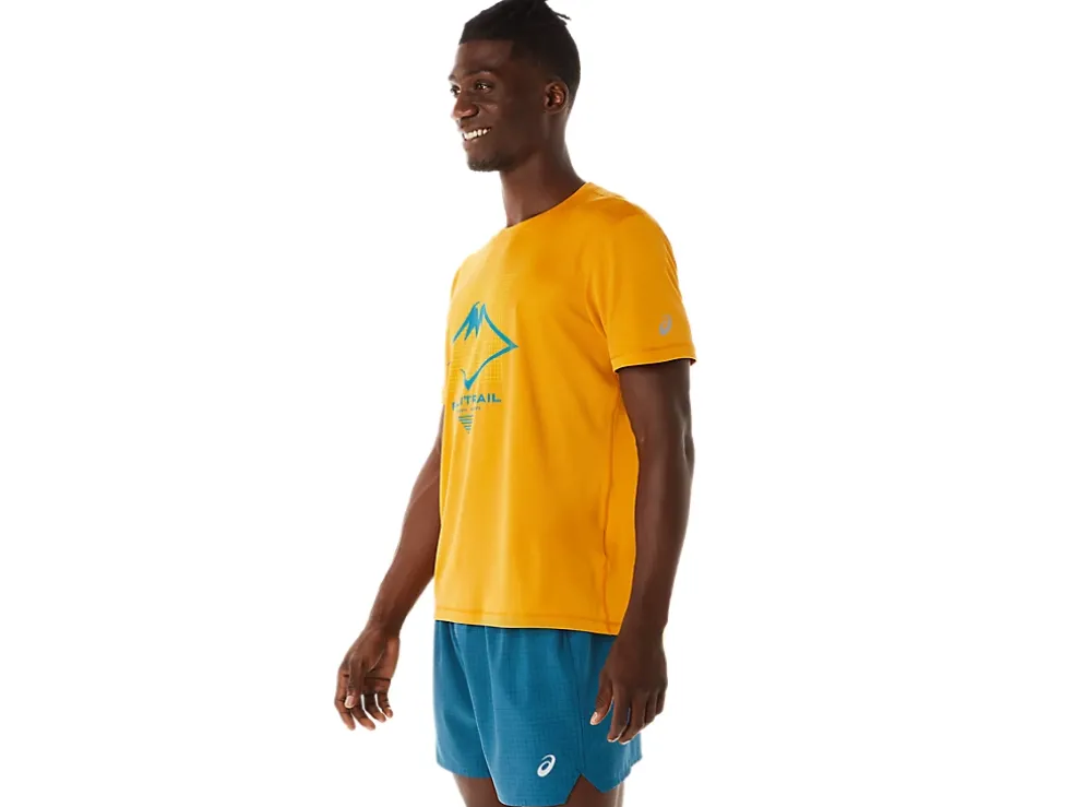 Online ASICS MEN FUJITRAIL LOGO SHORT SLEEVE TOP Sandstorm