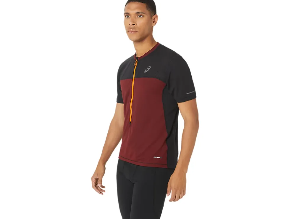 Flash Sale ASICS MEN FUJITRAIL SHORT SLEEVE TOP Antique Red/Performance Black