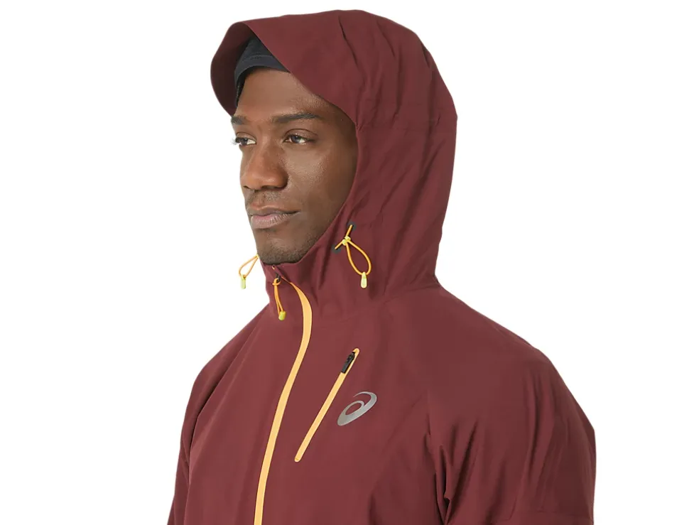 Best Sale ASICS MEN FUJITRAIL WATERPROOF JACKET Antique Red/Bright Orange