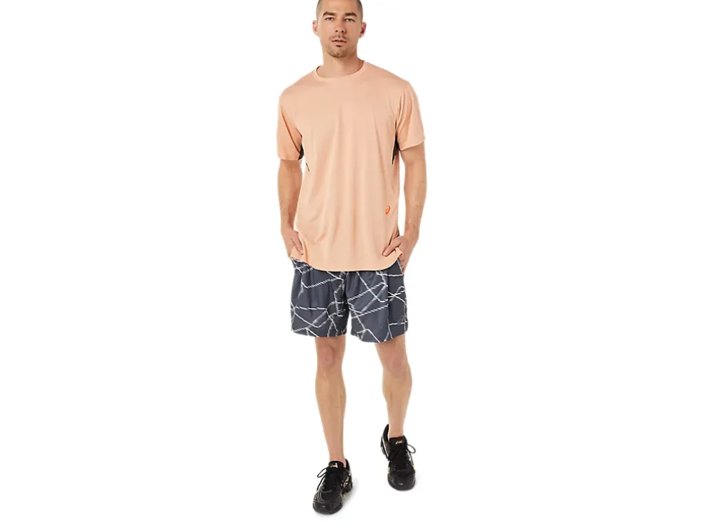 Clearance ASICS MEN GEL-COOL PRINT SHORT SLEEVE TOP Summer Dune Heather