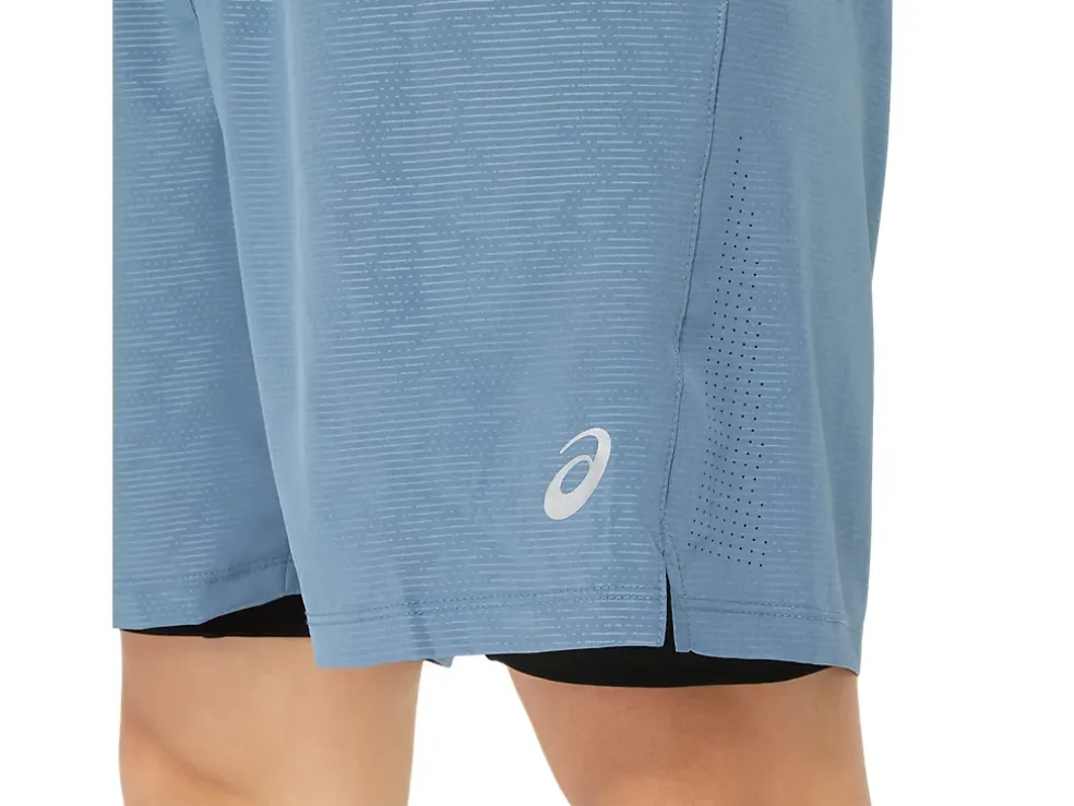 Hot ASICS MEN 7IN 2 IN 1 SHORT Steel Blue Nagashi Tech