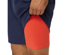 Sale ASICS MEN 7IN 2 IN 1 SHORT Peacoat/Red Snapper