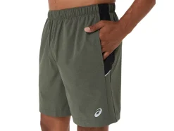 Cheap ASICS MEN 7IN PR LYTE SHORT Mantle Green Htr/Perf Black