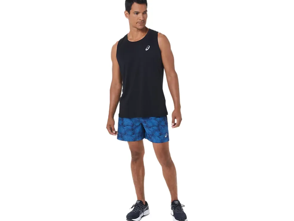 Cheap ASICS MEN 5IN PR LYTE SHORT Tie Dye Blue Print/Perf Black