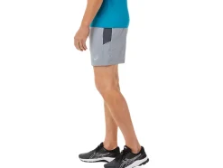New ASICS MEN 5IN PR LYTE SHORT Sheet Rock Spacedye Print/Carrier Grey