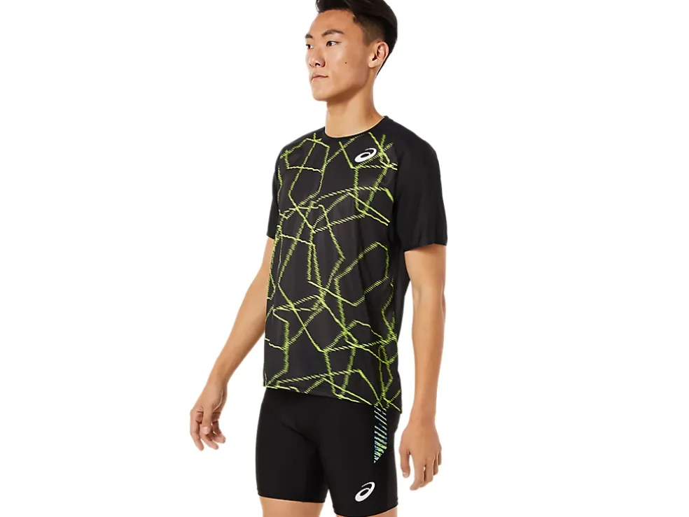 Cheap ASICS MEN LIGHT SHORT SLEEVE TOP Performance Black