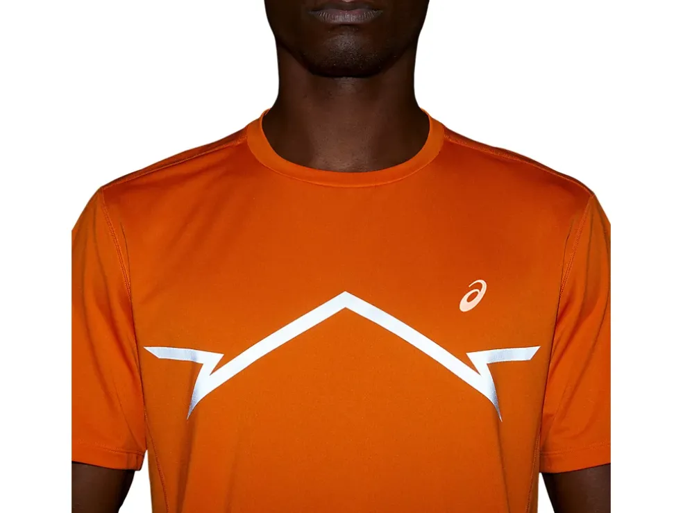 Shop ASICS MEN LITE-SHOW SHORT SLEEVE TOP Bright Orange