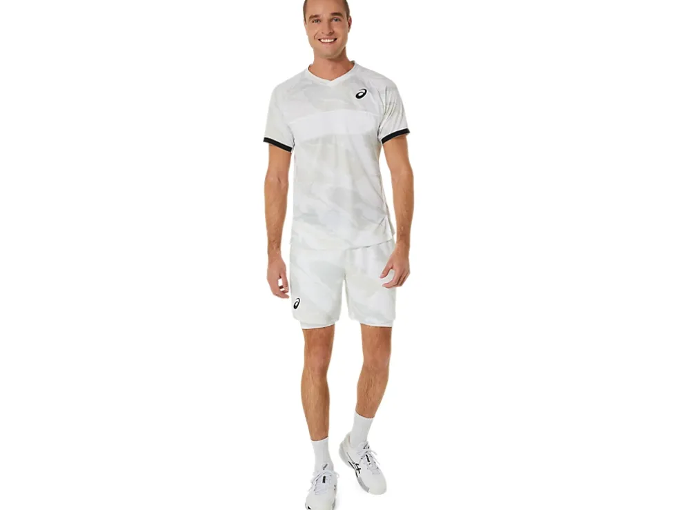 Discount ASICS MEN MATCH GRAPHIC 7IN SHORT Brilliant White
