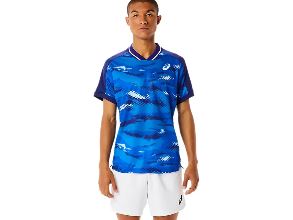 Online ASICS MEN MATCH GRAPHIC SHORT SLEEVE TOP Dive Blue