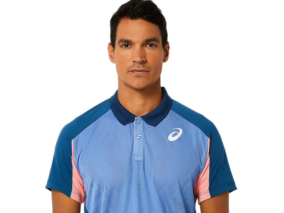 Hot ASICS MEN MATCH POLO-SHIRT Light Indigo