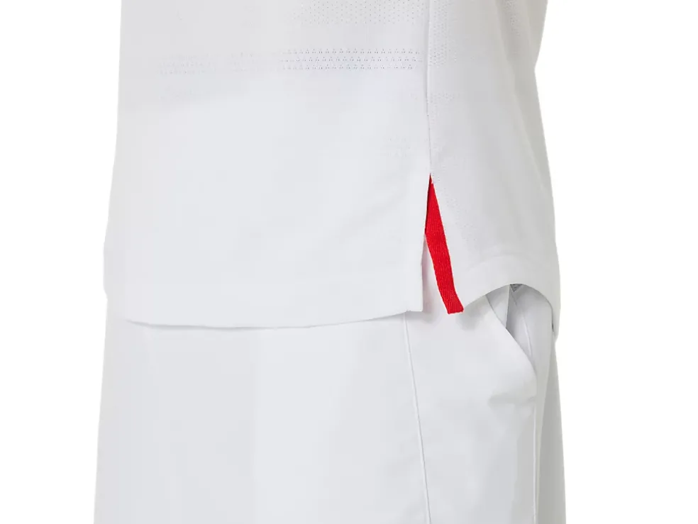 Discount ASICS MEN MATCH SHORT SLEEVE TOP Brilliant White