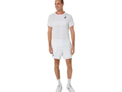 Discount ASICS MEN MATCH SHORT SLEEVE TOP Brilliant White