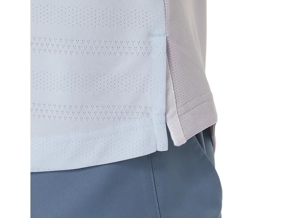 Shop ASICS MEN MATCH SHORT SLEEVE TOP Dusk Violet/Soft Sky