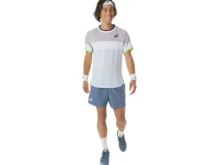 Shop ASICS MEN MATCH SHORT SLEEVE TOP Dusk Violet/Soft Sky