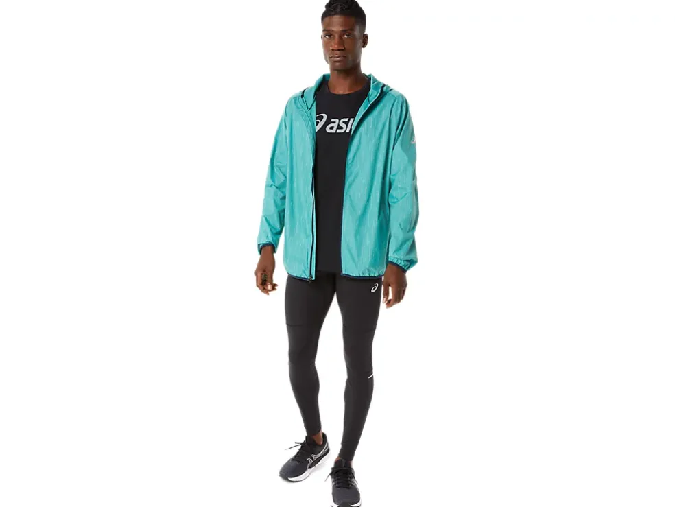 Outlet ASICS MEN PACKABLE JACKET Sage Print/French Blue