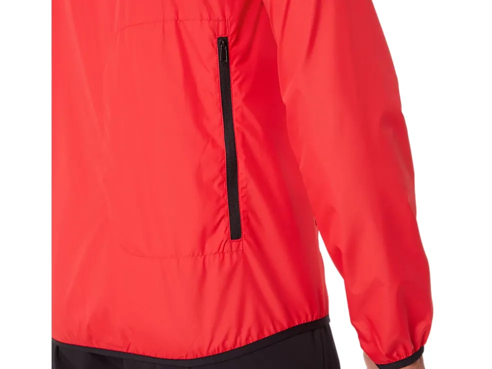 Online ASICS MEN PACKABLE JACKET Electric Red/Black