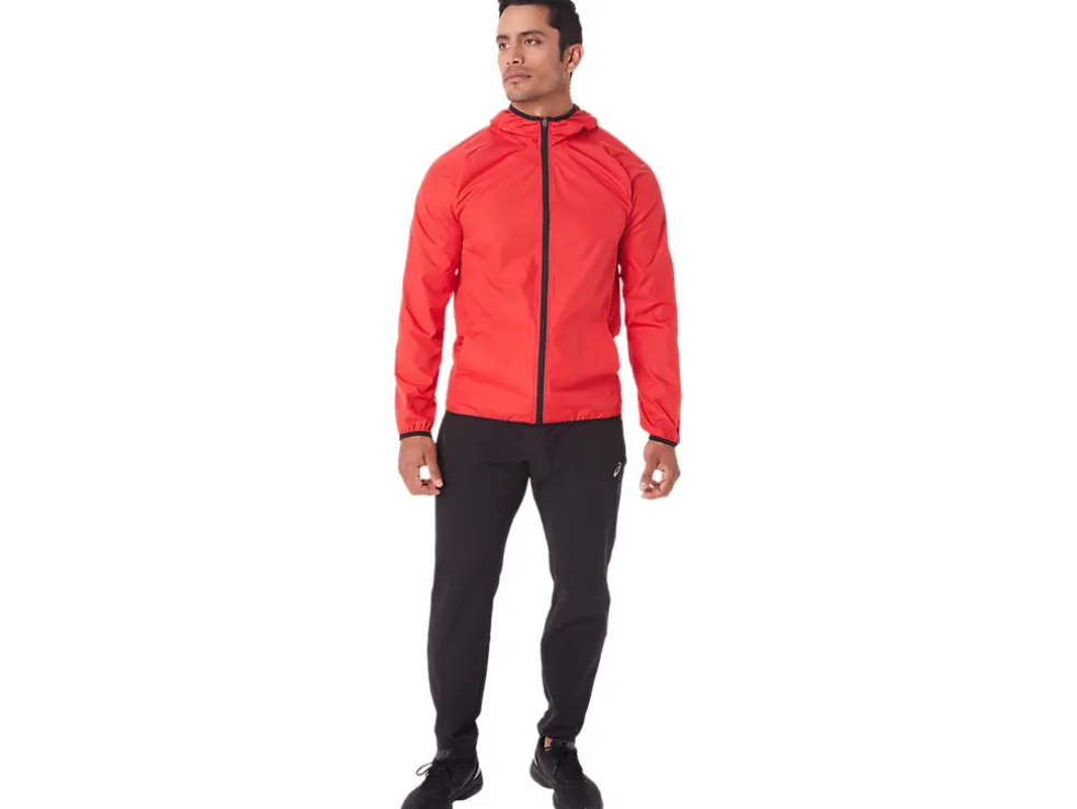 Online ASICS MEN PACKABLE JACKET Electric Red/Black
