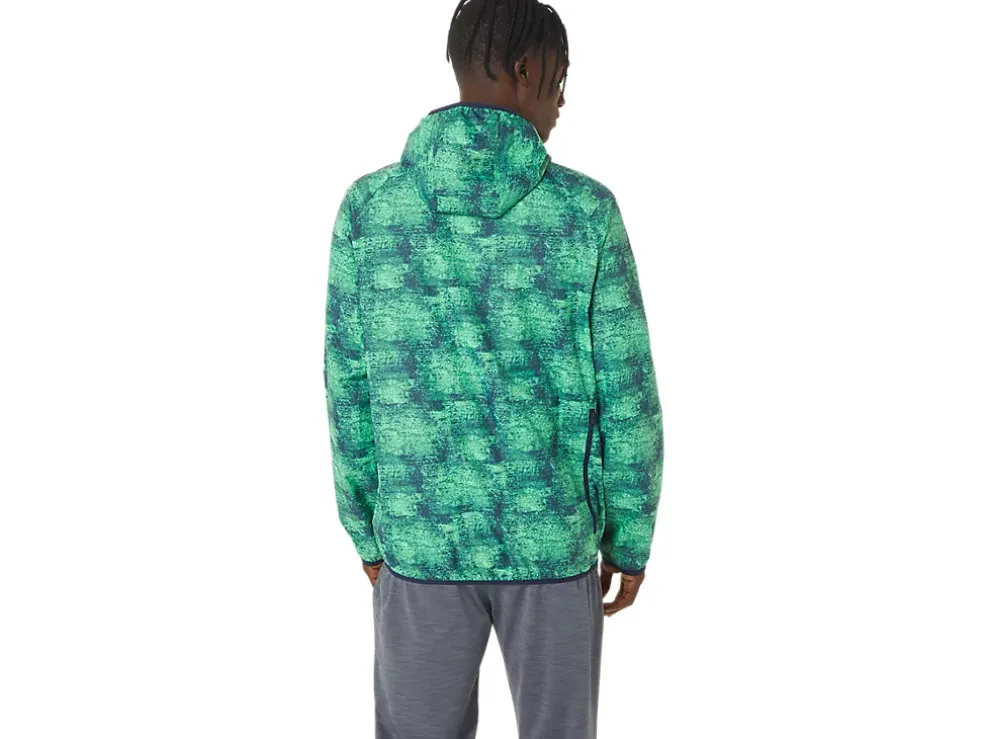 Store ASICS MEN PACKABLE JACKET Tie Dye Green/Peacoat