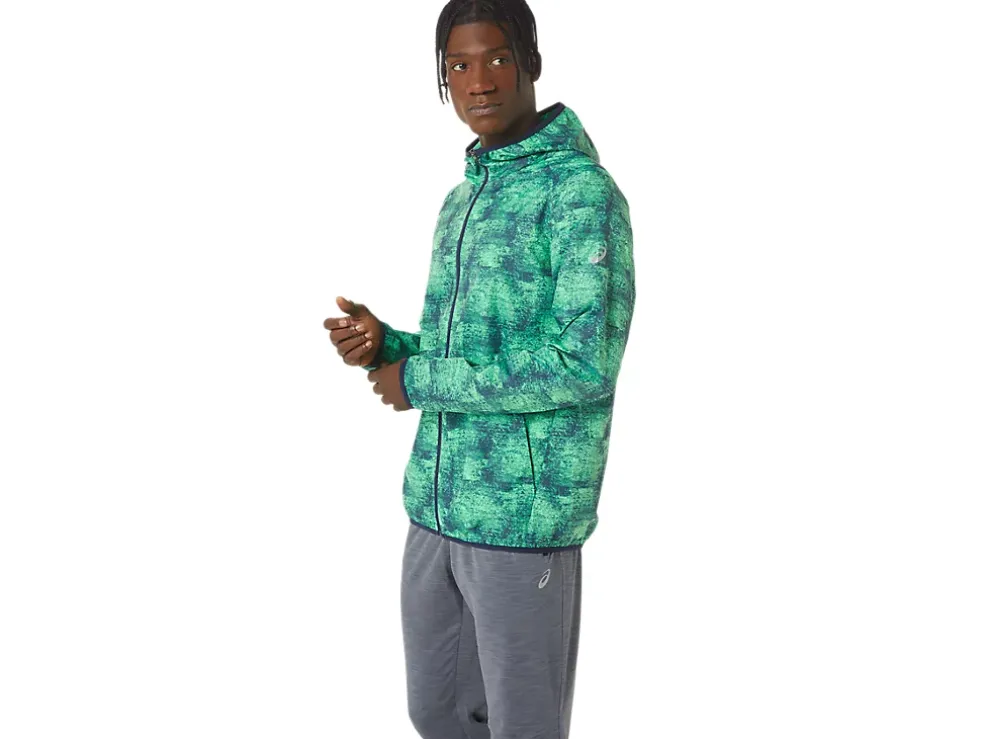 Store ASICS MEN PACKABLE JACKET Tie Dye Green/Peacoat