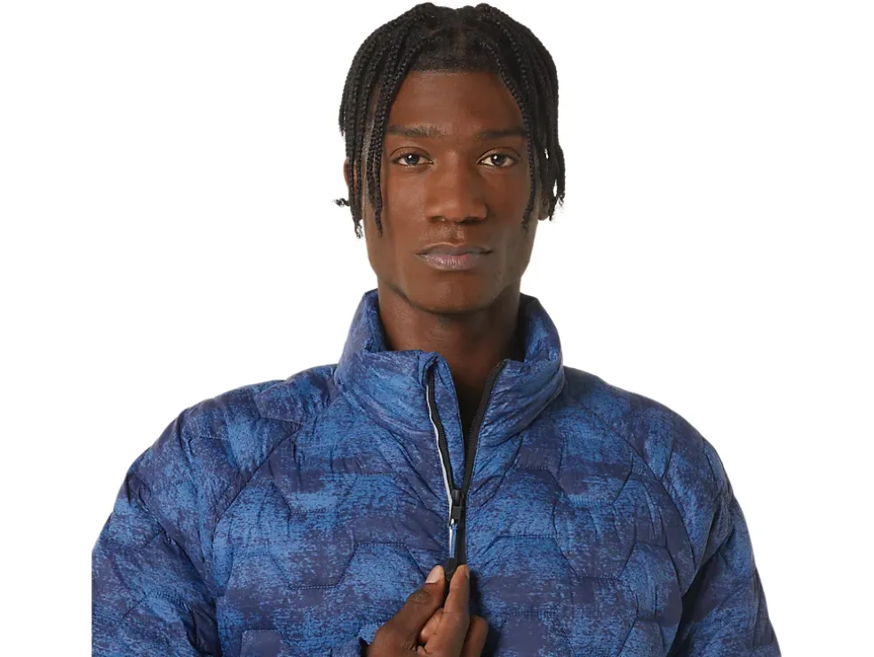 Fashion ASICS MEN PERFORMANCE INSULATED JACKET Tie Dye Blue Print