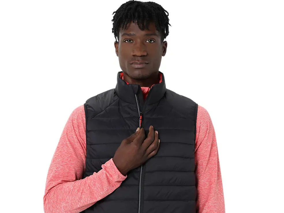Outlet ASICS MEN PERFORMANCE INSULATED VEST 2.0 Performance Black/Red Snapper