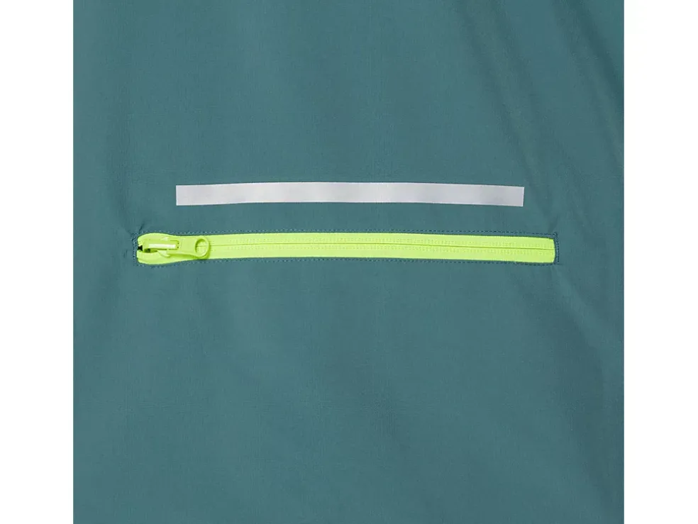 Cheap ASICS MEN PR LYTE PACKABLE JACKET Foggy Teal/Safety Yellow