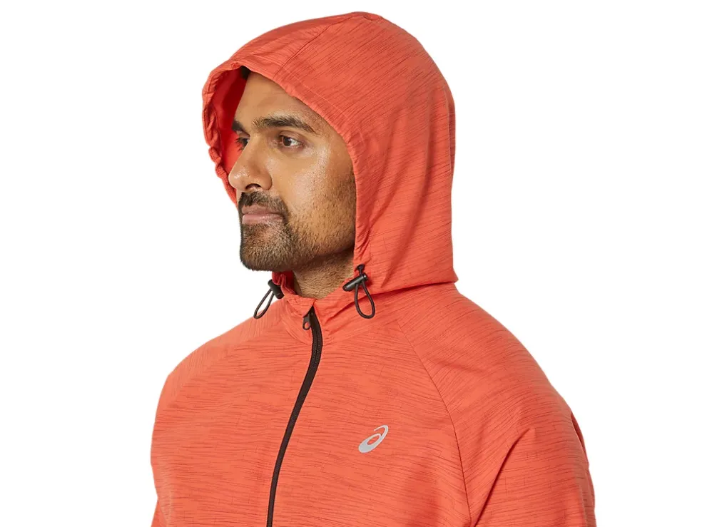 Sale ASICS MEN PR LYTE PACKABLE JACKET Red Snapper Digital Japonism/Dark Auburn