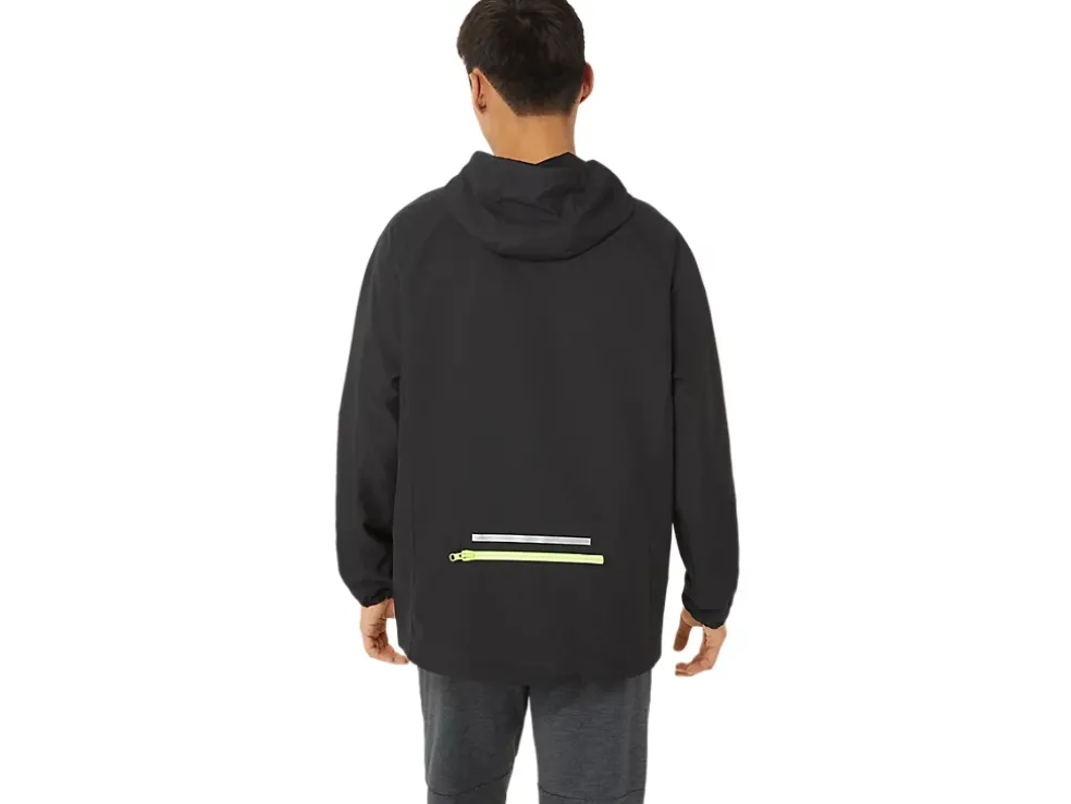 Clearance ASICS MEN PR LYTE PACKABLE JACKET Performance Black/Safety Yellow