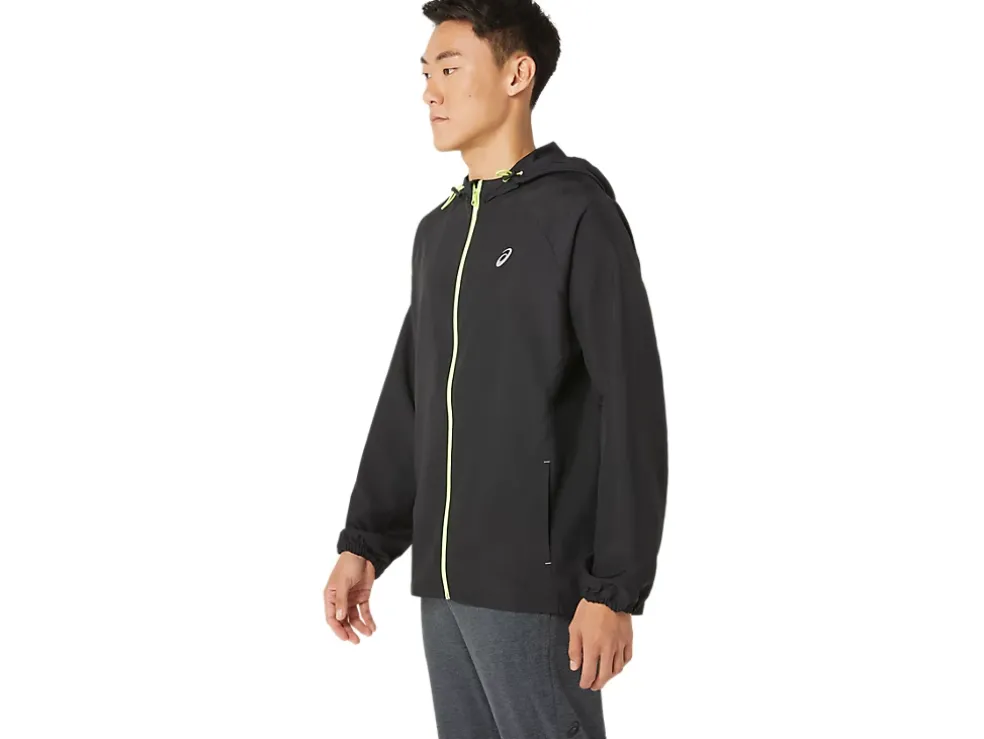 Clearance ASICS MEN PR LYTE PACKABLE JACKET Performance Black/Safety Yellow