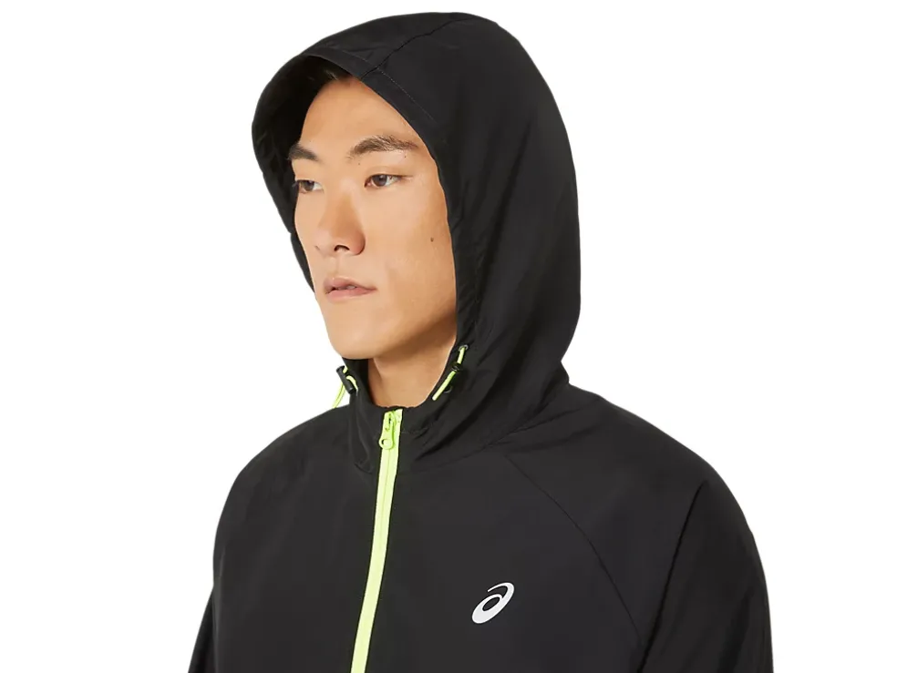 Clearance ASICS MEN PR LYTE PACKABLE JACKET Performance Black/Safety Yellow