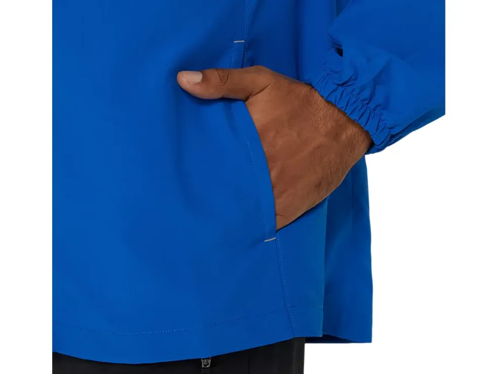 Shop ASICS MEN PR LYTE PACKABLE JACKET Tuna Blue/Sheet Rock