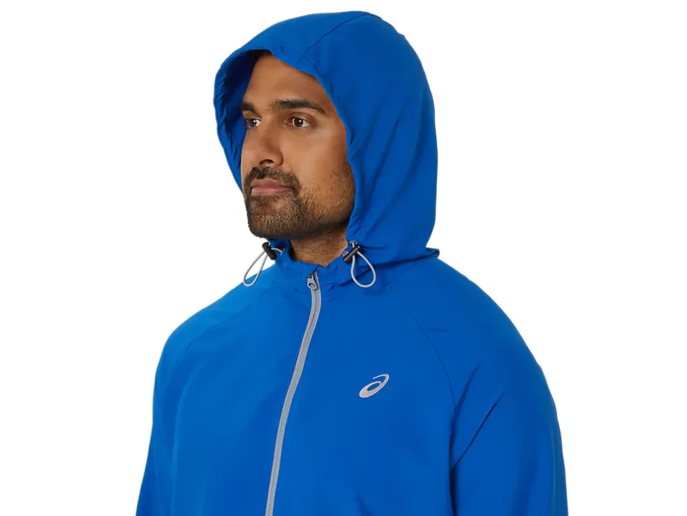 Shop ASICS MEN PR LYTE PACKABLE JACKET Tuna Blue/Sheet Rock
