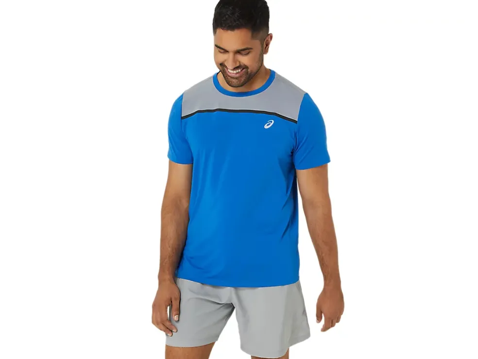 Shop ASICS MEN PR LYTE SHORT SLEEVE Tuna Blue/Sheet Rock
