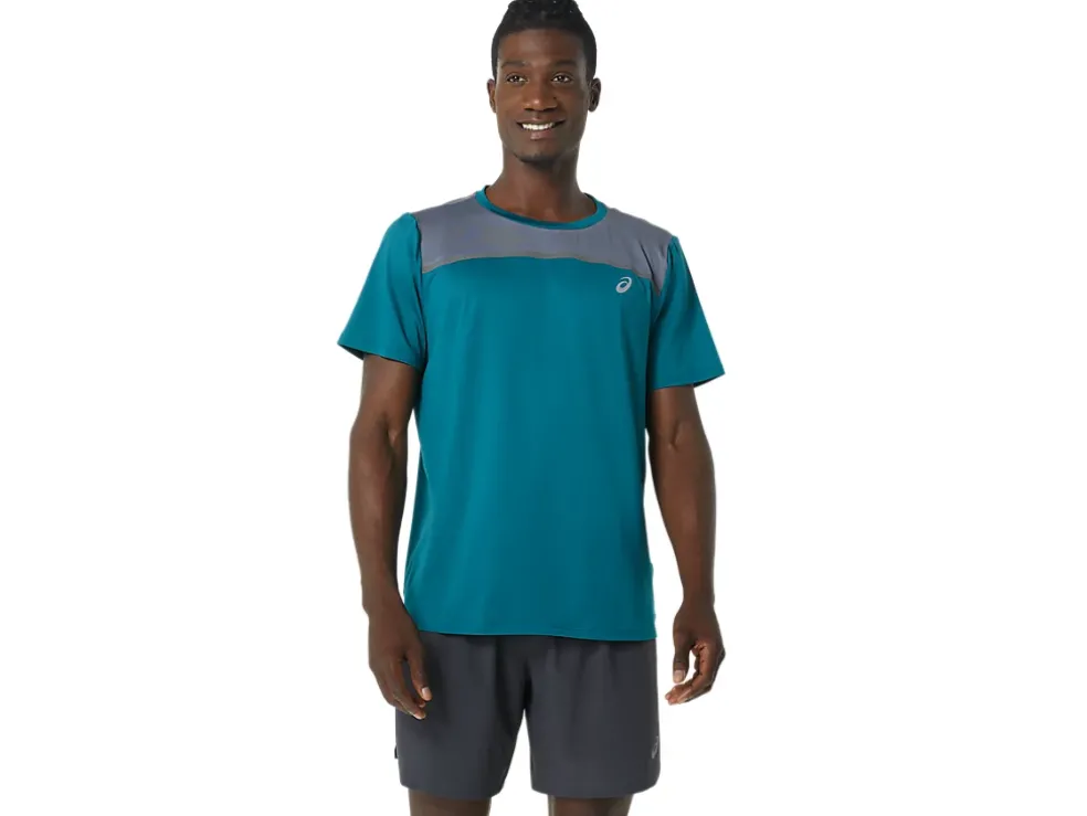 Discount ASICS MEN PR LYTE SHORT SLEEVE Velvet Pine/Metropolis