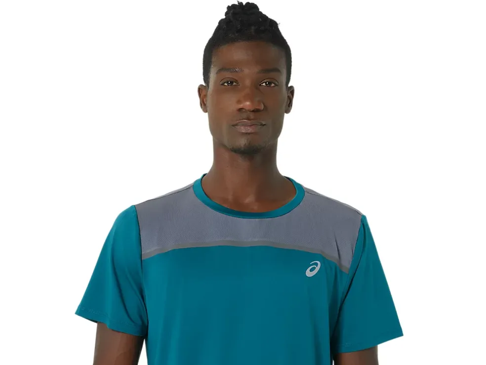 Discount ASICS MEN PR LYTE SHORT SLEEVE Velvet Pine/Metropolis