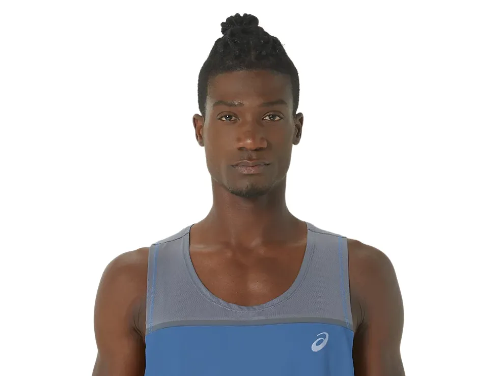 Best Sale ASICS MEN PR LYTE SINGLET Azure/Metropolis