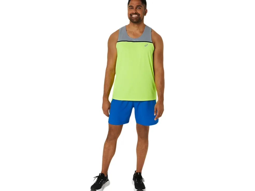 Best ASICS MEN PR LYTE SINGLET Safety Yellow/Sheet Rock
