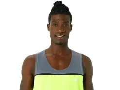 Cheap ASICS MEN PR LYTE SINGLET Safety Yellow/Metropolis
