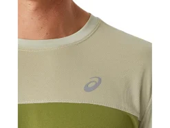 Fashion ASICS MEN RACE SHORT SLEEVE TOP Dried Leaf Green/Cactus