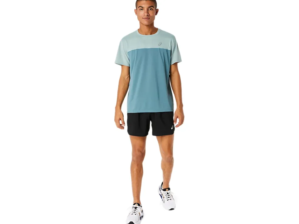 Fashion ASICS MEN RACE SHORT SLEEVE TOP Ocean Haze/Foggy Teal