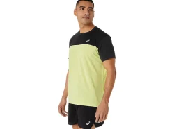 Shop ASICS MEN RACE SHORT SLEEVE TOP Performance Black/Glow Yellow