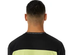 Shop ASICS MEN RACE SHORT SLEEVE TOP Performance Black/Glow Yellow