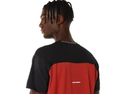 Cheap ASICS MEN RACE SHORT SLEEVE TOP Performance Black/Spice Latte